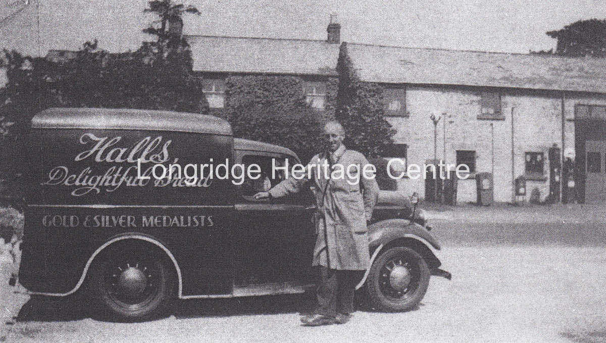 456C - Grimsargh - Showing Hall's bread delivery van - 1945